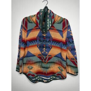 Vintage Ralph Lauren Chaps Sweater MEDIUM Cowl Neck Navajo Aztec Knit 90’s